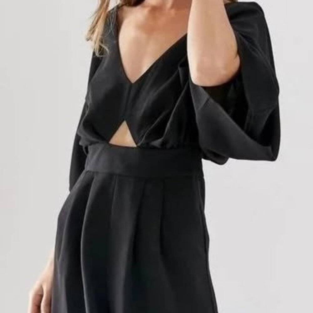 NWT ASOS Design Romper with Kimono Sleeve and Cut Out in Black- Size 8